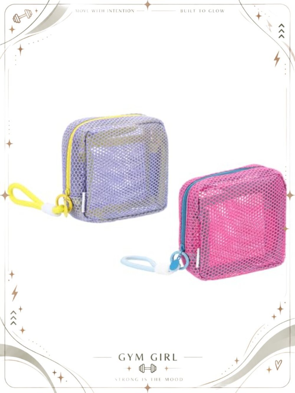 2Pcs Mesh Makeup Bag Portable Cosmetic Pouch Nylon Travel Toiletry Organizer